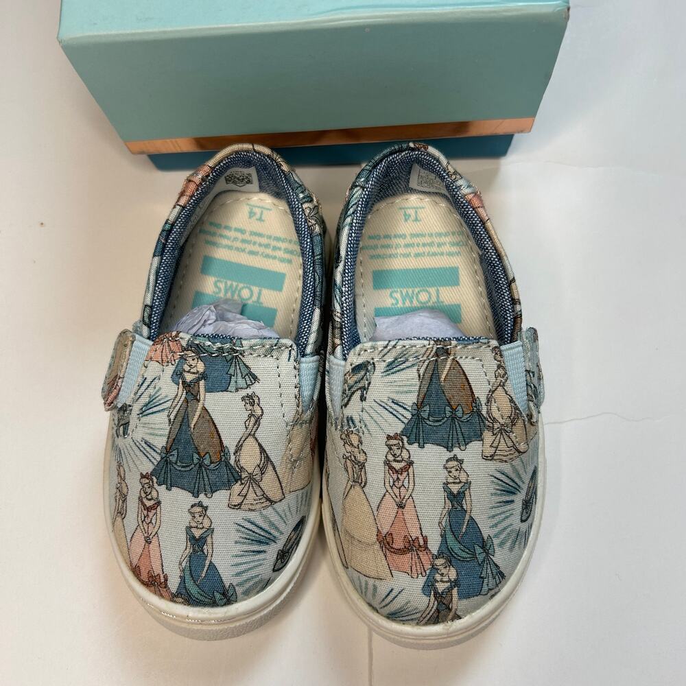 NWT Toms Disney Blue Cinderella Luca Shoe 4 - Picture 2 of 5